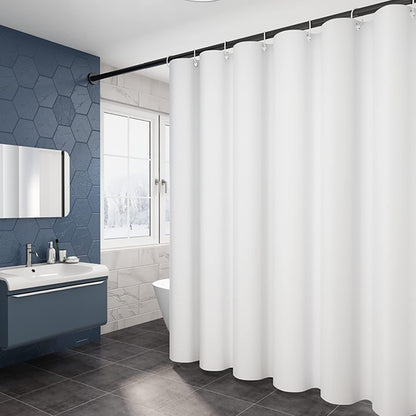 Fabric Shower Curtain Liner, Waterproof Hotel Quality, Bathroom Curtains Rust Resistant Grommets, 72 x 72 Machine Washable (Black) - Colors B