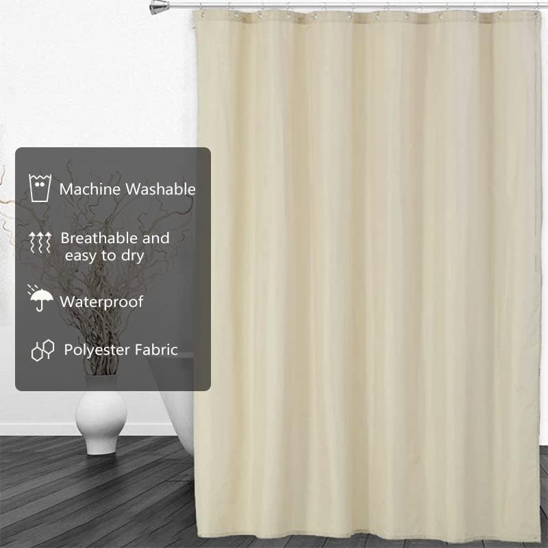 Fabric Shower Curtain Liner, Waterproof Hotel Quality, Bathroom Curtains Rust Resistant Grommets, 72 x 72 Machine Washable (Black) - Colors B