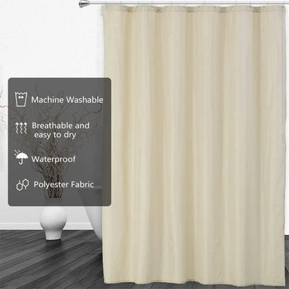Fabric Shower Curtain Liner, Waterproof Hotel Quality, Bathroom Curtains Rust Resistant Grommets, 72 x 72 Machine Washable (Black) - Colors B