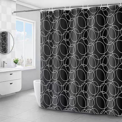 Fabric Shower Curtain Liner, Waterproof Hotel Quality, Bathroom Curtains Rust Resistant Grommets, 72 x 72 Machine Washable (Black) - Colors B