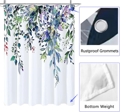 Fabric Shower Curtain Liner, Waterproof Hotel Quality, Bathroom Curtains Rust Resistant Grommets, 72 x 72 Machine Washable (Black) - Colors B