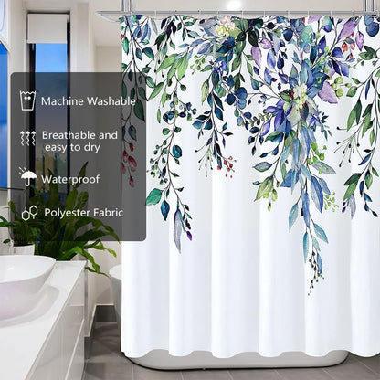 Fabric Shower Curtain Liner, Waterproof Hotel Quality, Bathroom Curtains Rust Resistant Grommets, 72 x 72 Machine Washable (Black) - Colors B
