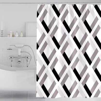 Fabric Shower Curtain Liner, Waterproof Hotel Quality, Bathroom Curtains Rust Resistant Grommets, 72 x 72 Machine Washable (Black) - Colors B