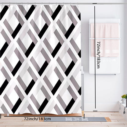 Fabric Shower Curtain Liner, Waterproof Hotel Quality, Bathroom Curtains Rust Resistant Grommets, 72 x 72 Machine Washable (Black) - Colors B
