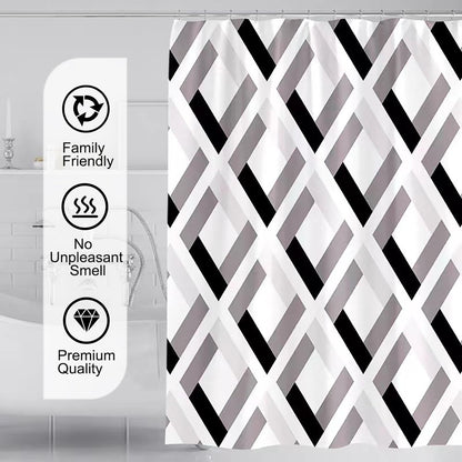 Fabric Shower Curtain Liner, Waterproof Hotel Quality, Bathroom Curtains Rust Resistant Grommets, 72 x 72 Machine Washable (Black) - Colors B