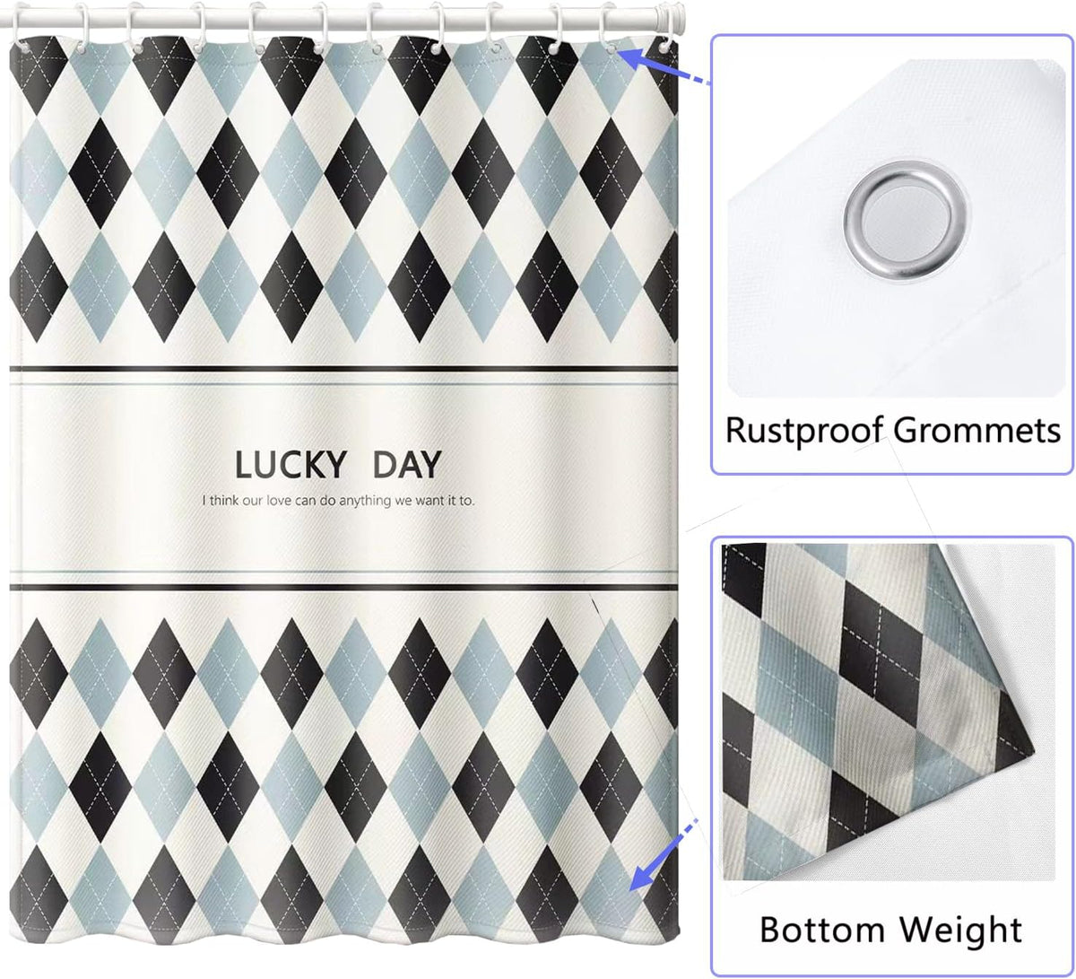 Fabric Shower Curtain Liner, Waterproof Hotel Quality, Bathroom Curtains Rust Resistant Grommets, 72 x 72 Machine Washable (Black) - Colors B