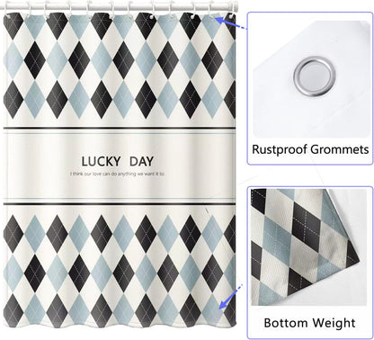 Fabric Shower Curtain Liner, Waterproof Hotel Quality, Bathroom Curtains Rust Resistant Grommets, 72 x 72 Machine Washable (Black) - Colors B