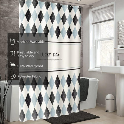 Fabric Shower Curtain Liner, Waterproof Hotel Quality, Bathroom Curtains Rust Resistant Grommets, 72 x 72 Machine Washable (Black) - Colors B