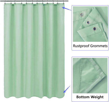 Fabric Shower Curtain Liner, Waterproof Hotel Quality, Bathroom Curtains Rust Resistant Grommets, 72 x 72 Machine Washable (Black) - Colors B