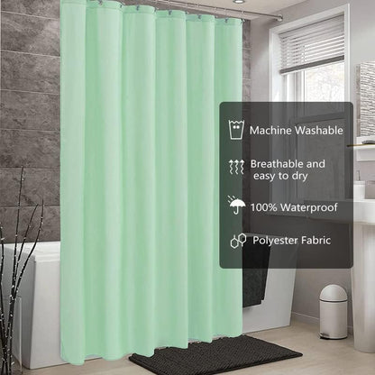 Fabric Shower Curtain Liner, Waterproof Hotel Quality, Bathroom Curtains Rust Resistant Grommets, 72 x 72 Machine Washable (Black) - Colors B