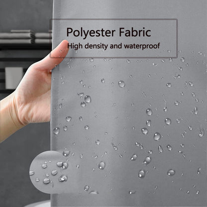 Fabric Shower Curtain Liner, Waterproof Hotel Quality, Bathroom Curtains Rust Resistant Grommets, 72 x 72 Machine Washable (Black) - Colors B