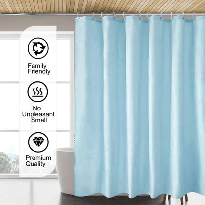 Fabric Shower Curtain Liner, Waterproof Hotel Quality, Bathroom Curtains Rust Resistant Grommets, 72 x 72 Machine Washable (Black) - Colors B