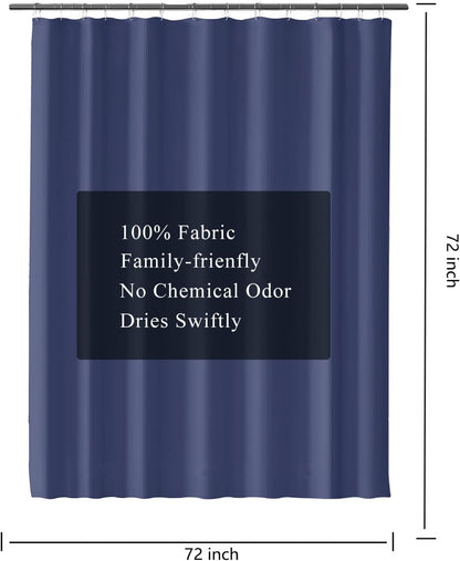 Fabric Shower Curtain Liner, Waterproof Hotel Quality, Bathroom Curtains Rust Resistant Grommets, 72 x 72 Machine Washable (Black) - Colors B