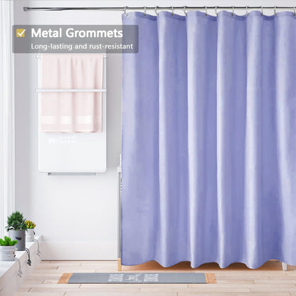 Fabric Shower Curtain Liner, Waterproof Hotel Quality, Bathroom Curtains Rust Resistant Grommets, 72 x 72 Machine Washable (Black) - Colors B