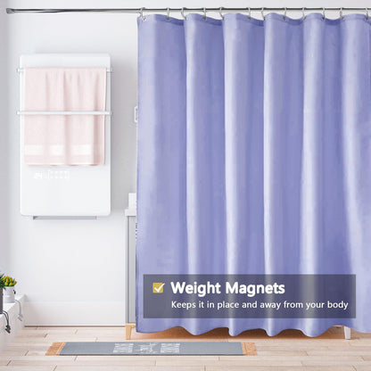 Fabric Shower Curtain Liner, Waterproof Hotel Quality, Bathroom Curtains Rust Resistant Grommets, 72 x 72 Machine Washable (Black) - Colors B