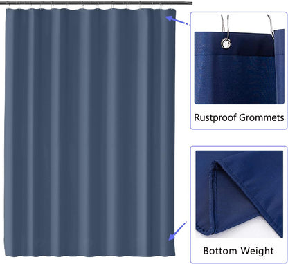 Fabric Shower Curtain Liner, Waterproof Hotel Quality, Bathroom Curtains Rust Resistant Grommets, 72 x 72 Machine Washable (Black) - Colors B