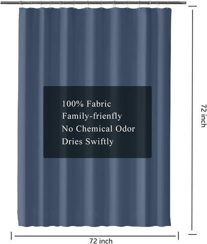 Fabric Shower Curtain Liner, Waterproof Hotel Quality, Bathroom Curtains Rust Resistant Grommets, 72 x 72 Machine Washable (Black) - Colors B