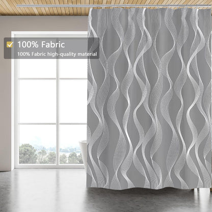 Fabric Shower Curtain Liner, Waterproof Hotel Quality, Bathroom Curtains Rust Resistant Grommets, 72 x 72 Machine Washable (Black) - Colors B