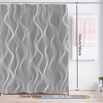 Fabric Shower Curtain Liner, Waterproof Hotel Quality, Bathroom Curtains Rust Resistant Grommets, 72 x 72 Machine Washable (Black) - Colors B