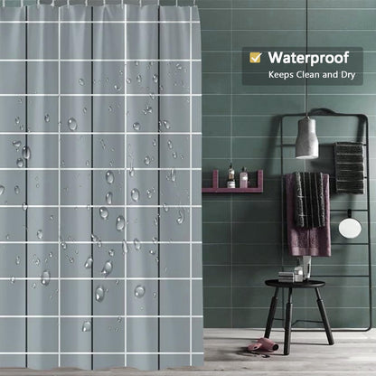 Fabric Shower Curtain Liner, Waterproof Hotel Quality, Bathroom Curtains Rust Resistant Grommets, 72 x 72 Machine Washable (Black) - Colors B