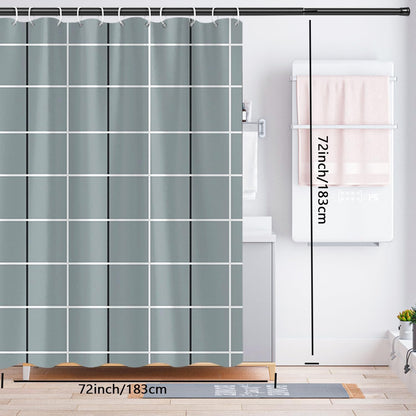 Fabric Shower Curtain Liner, Waterproof Hotel Quality, Bathroom Curtains Rust Resistant Grommets, 72 x 72 Machine Washable (Black) - Colors B