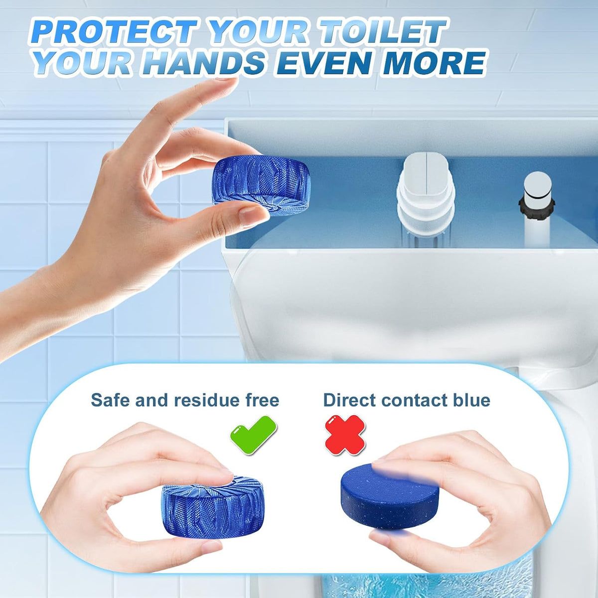 KIISIISO Toilet Bowl Cleaner Tablets,30 Pack, Auto Cleaning, Long-Lasting