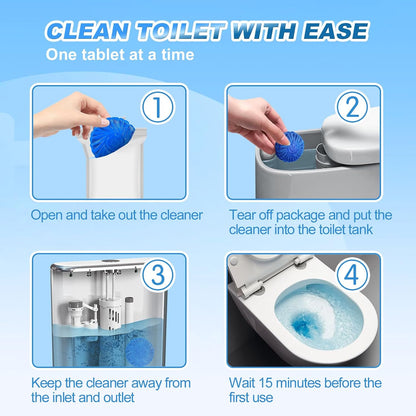 KIISIISO Toilet Bowl Cleaner Tablets,30 Pack, Auto Cleaning, Long-Lasting