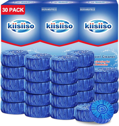 KIISIISO Toilet Bowl Cleaner Tablets,30 Pack, Auto Cleaning, Long-Lasting