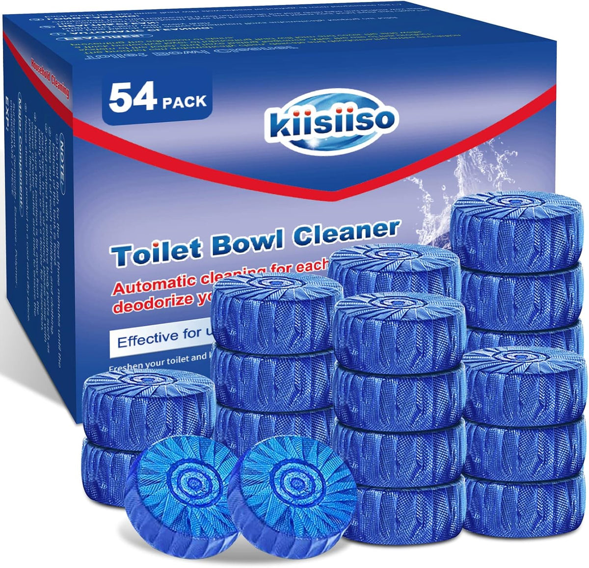 KIISIISO Toilet Bowl Cleaner Tablets,30 Pack, Auto Cleaning, Long-Lasting