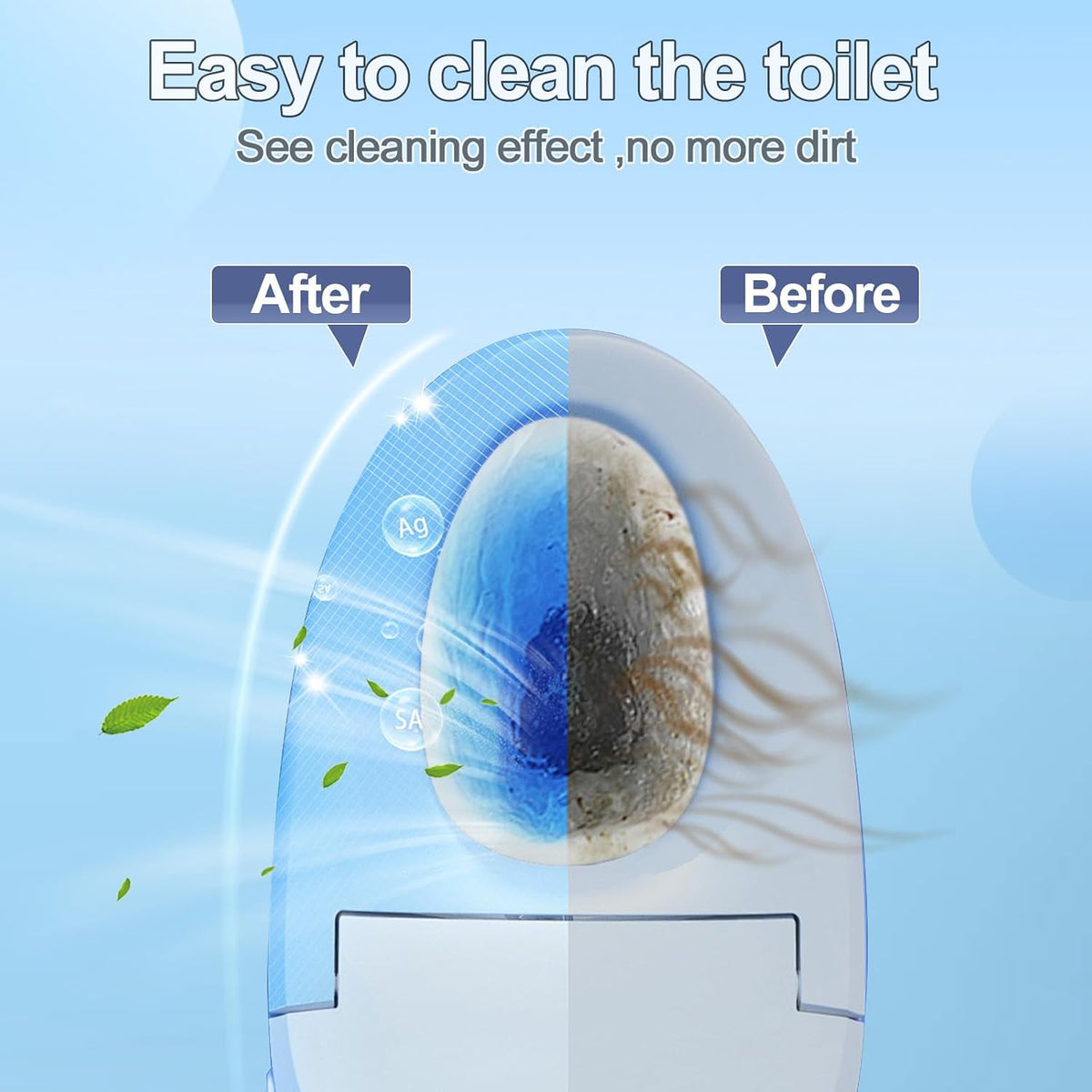 KIISIISO Toilet Bowl Cleaner Tablets,30 Pack, Auto Cleaning, Long-Lasting