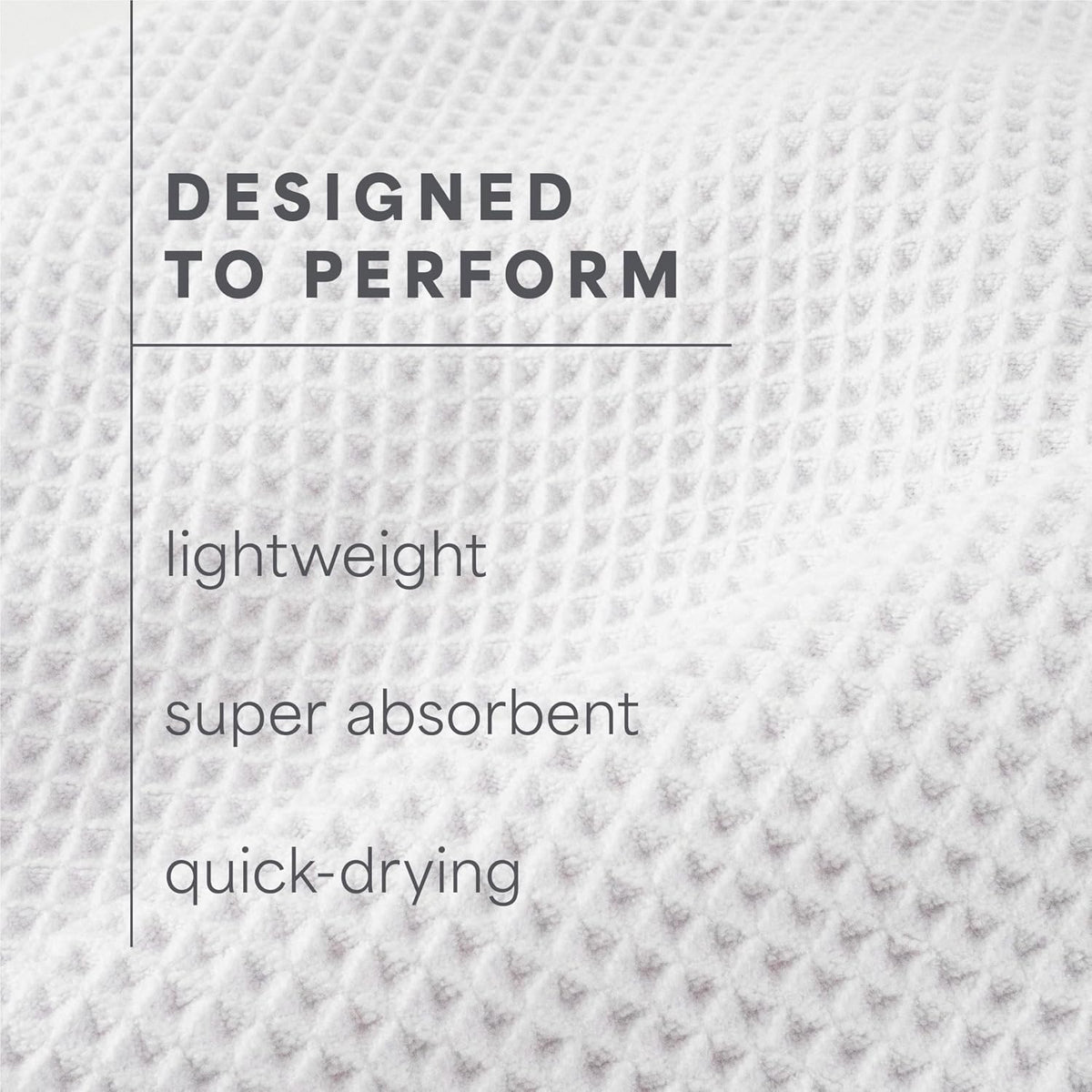 . Aura Waffle Bath Towels, 4 Pack, 30" x 60", White | Quick-Dry, 420GSM, Absorbent Microfiber, Lightweight, Sewn-In Hang Loop, Compact for Home, Gym, and Travel