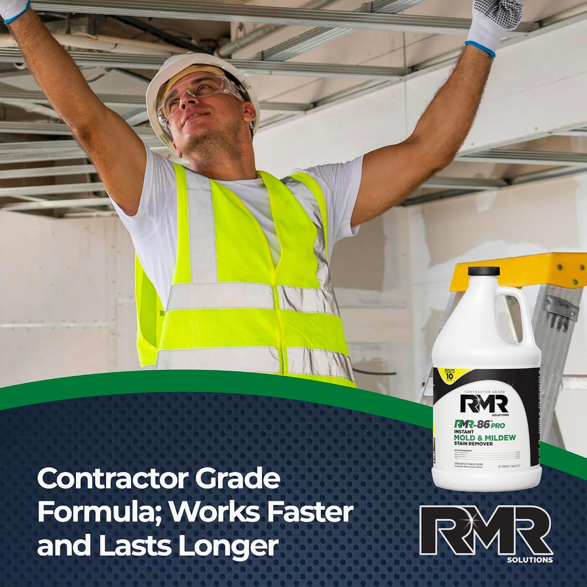 RMR-86 Pro Contractor Grade Mold Stain & Mildew Stain Remover Cleaning Solution, Professional Quality Formula, 1 Gallon