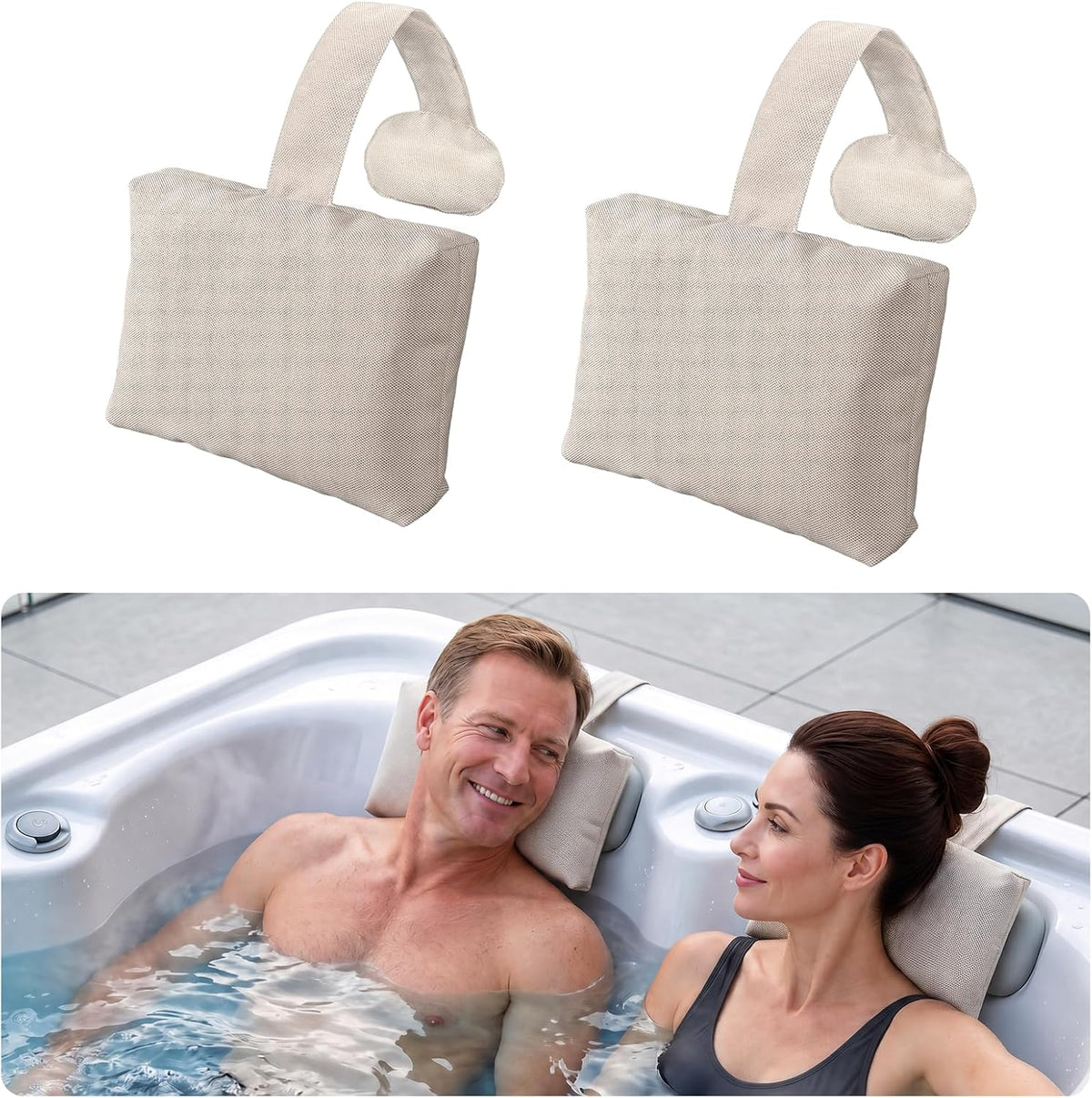 1-Pack Soft Pillow for hot tub, Clawfoot Tub & Chaise Lounge, Must Have Neck Pillow Bath Waterproof Essential Accessories for Big Soaking Tub, Patio recliner, Pool Lounger Chair, Fathers Day Dad Gifts