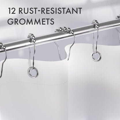 Shower Curtain, Cloth Ombre Black Shower Curtain Set with 12 Hooks, Washable Fabric Black and White Shower Curtain, Rustic Farmhouse Bathroom Shower Curtain, 72x72 Inches