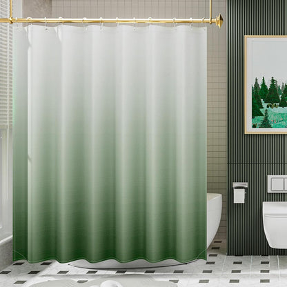 Shower Curtain, Cloth Ombre Black Shower Curtain Set with 12 Hooks, Washable Fabric Black and White Shower Curtain, Rustic Farmhouse Bathroom Shower Curtain, 72x72 Inches
