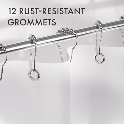 Shower Curtain, Cloth Ombre Black Shower Curtain Set with 12 Hooks, Washable Fabric Black and White Shower Curtain, Rustic Farmhouse Bathroom Shower Curtain, 72x72 Inches