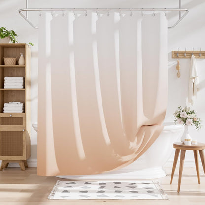 Shower Curtain, Cloth Ombre Black Shower Curtain Set with 12 Hooks, Washable Fabric Black and White Shower Curtain, Rustic Farmhouse Bathroom Shower Curtain, 72x72 Inches