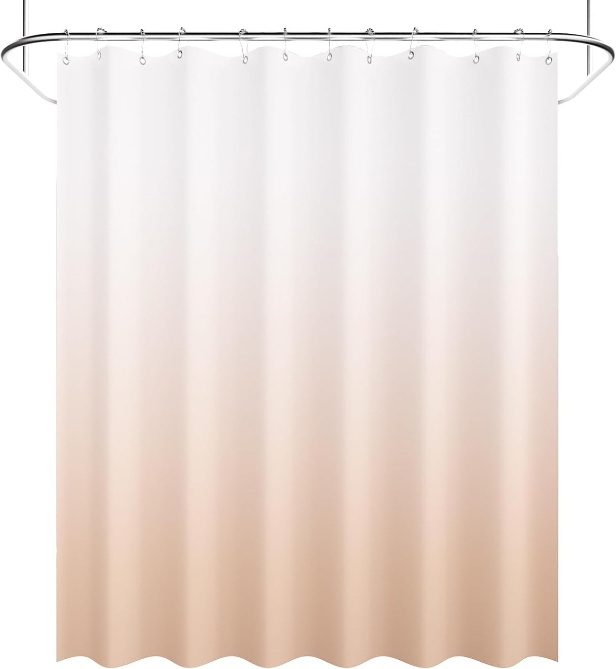 Shower Curtain, Cloth Ombre Black Shower Curtain Set with 12 Hooks, Washable Fabric Black and White Shower Curtain, Rustic Farmhouse Bathroom Shower Curtain, 72x72 Inches