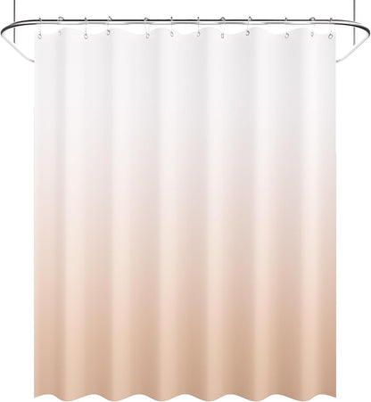 Shower Curtain, Cloth Ombre Black Shower Curtain Set with 12 Hooks, Washable Fabric Black and White Shower Curtain, Rustic Farmhouse Bathroom Shower Curtain, 72x72 Inches