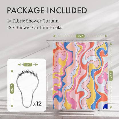 Shower Curtain, Cloth Ombre Black Shower Curtain Set with 12 Hooks, Washable Fabric Black and White Shower Curtain, Rustic Farmhouse Bathroom Shower Curtain, 72x72 Inches