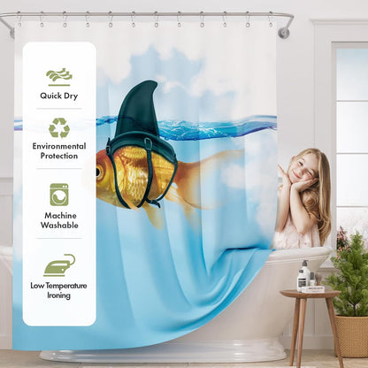 Shower Curtain, Cloth Ombre Black Shower Curtain Set with 12 Hooks, Washable Fabric Black and White Shower Curtain, Rustic Farmhouse Bathroom Shower Curtain, 72x72 Inches