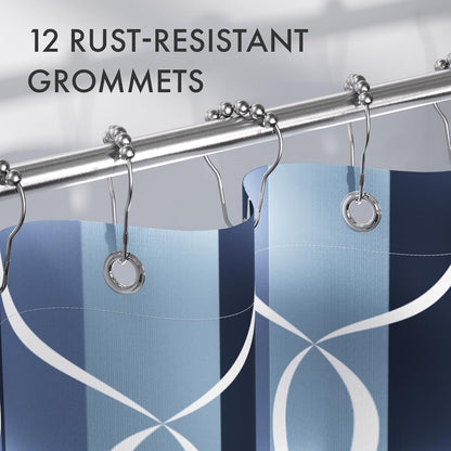 Shower Curtain, Cloth Ombre Black Shower Curtain Set with 12 Hooks, Washable Fabric Black and White Shower Curtain, Rustic Farmhouse Bathroom Shower Curtain, 72x72 Inches