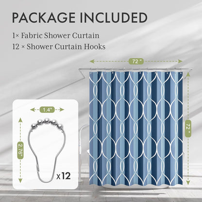 Shower Curtain, Cloth Ombre Black Shower Curtain Set with 12 Hooks, Washable Fabric Black and White Shower Curtain, Rustic Farmhouse Bathroom Shower Curtain, 72x72 Inches