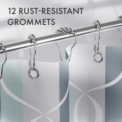 Shower Curtain, Cloth Ombre Black Shower Curtain Set with 12 Hooks, Washable Fabric Black and White Shower Curtain, Rustic Farmhouse Bathroom Shower Curtain, 72x72 Inches