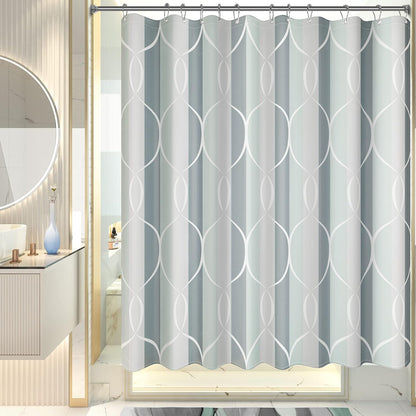 Shower Curtain, Cloth Ombre Black Shower Curtain Set with 12 Hooks, Washable Fabric Black and White Shower Curtain, Rustic Farmhouse Bathroom Shower Curtain, 72x72 Inches