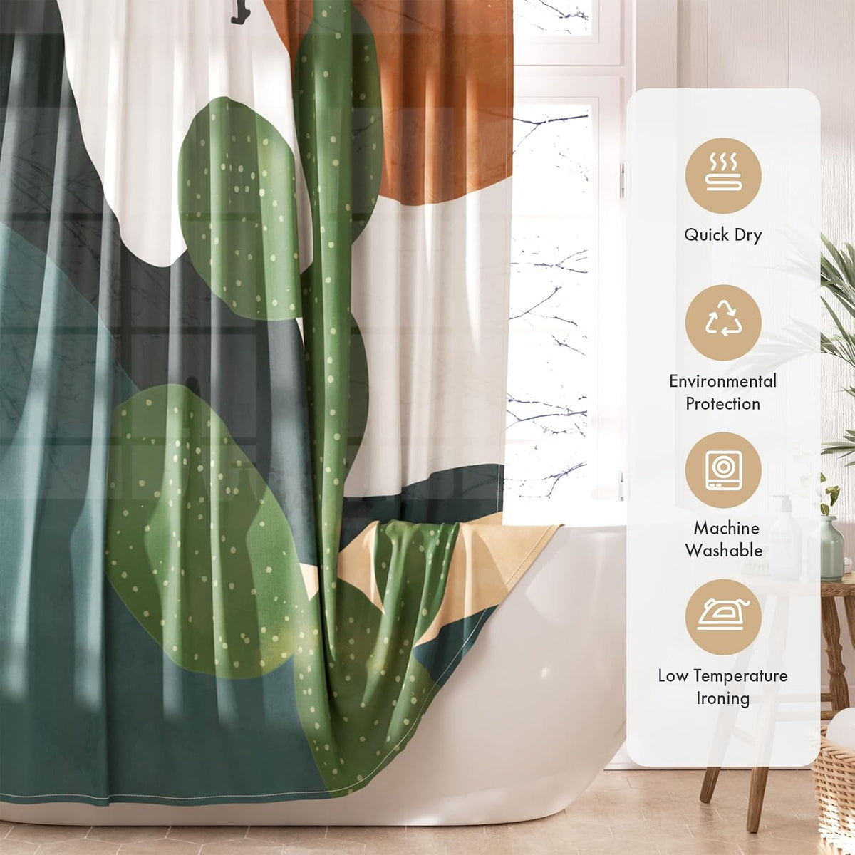 Shower Curtain, Cloth Ombre Black Shower Curtain Set with 12 Hooks, Washable Fabric Black and White Shower Curtain, Rustic Farmhouse Bathroom Shower Curtain, 72x72 Inches