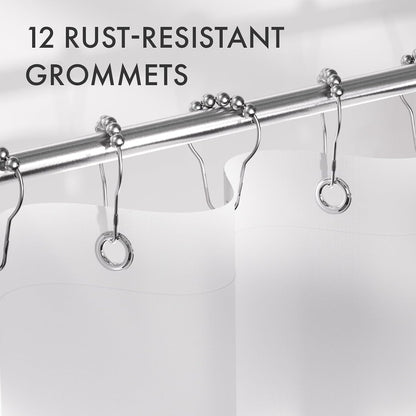 Shower Curtain, Cloth Ombre Black Shower Curtain Set with 12 Hooks, Washable Fabric Black and White Shower Curtain, Rustic Farmhouse Bathroom Shower Curtain, 72x72 Inches
