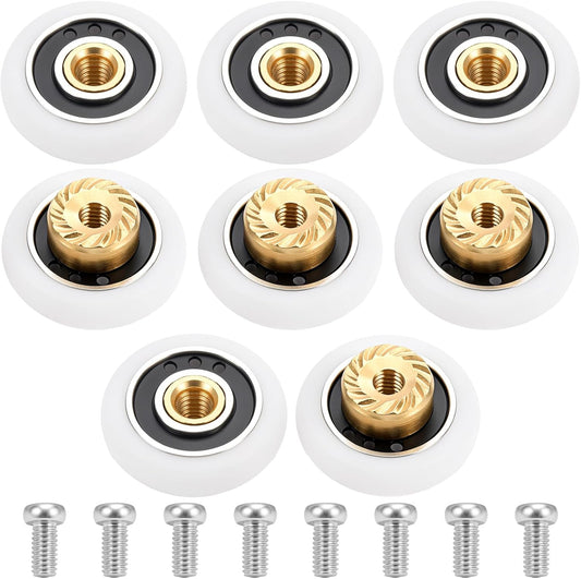 19 mm Shower Door Rollers - 8 Pcs Shower Door Wheels Replacement, Bathroom Sliding Track Wheels