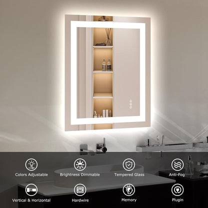 40"X32" LED Bathroom Mirror with Lights, UL Listed