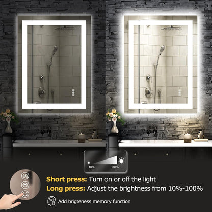 40"X32" LED Bathroom Mirror with Lights, UL Listed